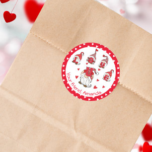 Valentine's Day Anniversary Birthday "Love U" Classic Round Sticker