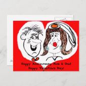 Valentine's Day Anniversary Cartoon Postcard (Front/Back)