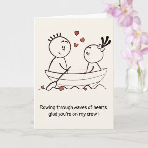 Valentine's Day Anniversary Cute Fun Doodle Folded Card