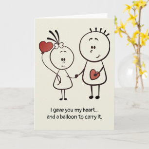 Valentine's Day Anniversary Cute Fun Doodle Folded Card