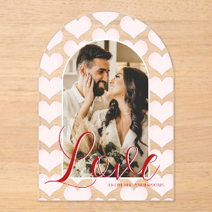 Valentines Day Arch Custom Photo Card  Acrylic Invitations