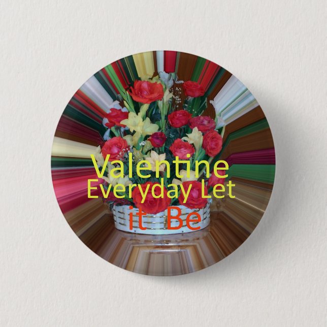 Valentine's Day Art Print 6 Cm Round Badge (Front)