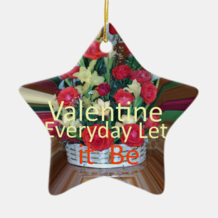 Valentine's Day Art Print Ceramic Tree Decoration