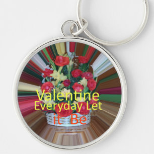 Valentine's Day Art Print Key Ring