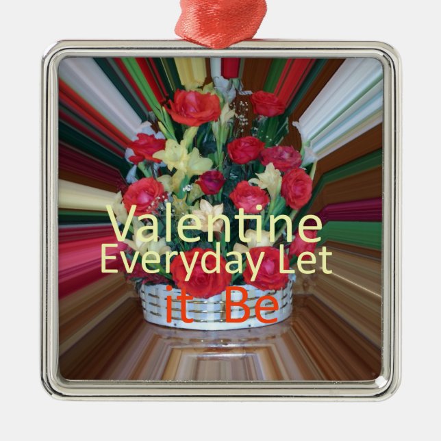 Valentine's Day Art Print Metal Tree Decoration (Front)
