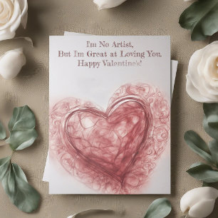 Valentines Day Artists Heart Holiday Card