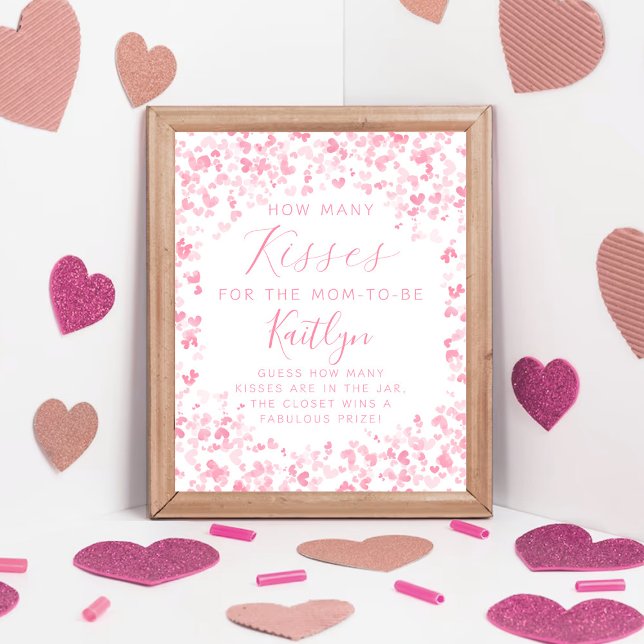 Valentine's Day Baby Shower How Many Kisses Game Poster (Creator Uploaded)