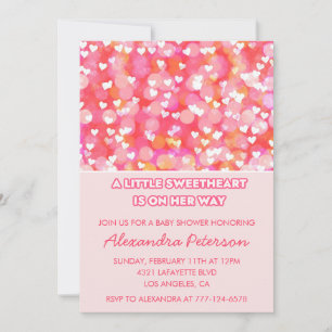 Valentines day baby shower invitation cute pink