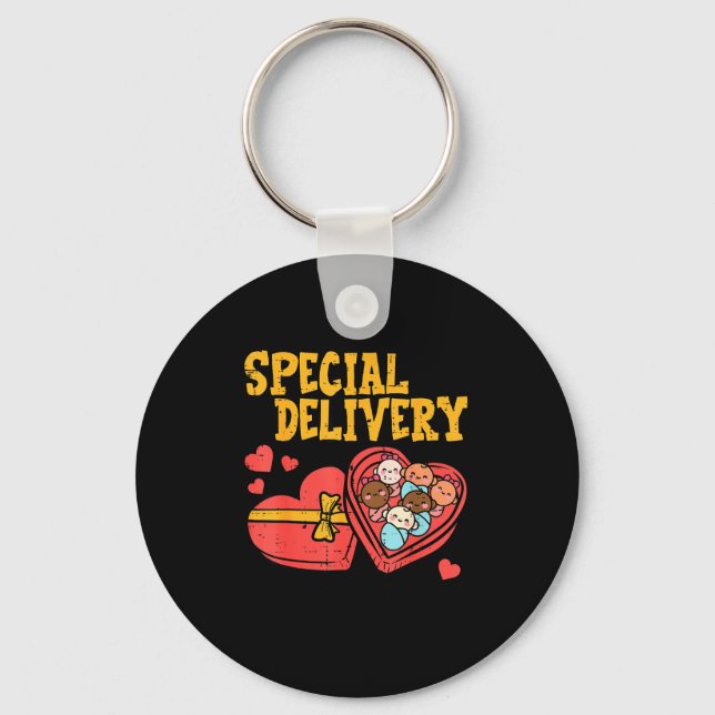 Valentines Day Baby Special Labor Delivery Nurse W Key Ring (Front)