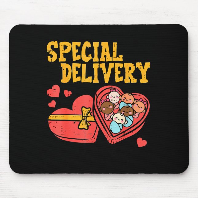 Valentines Day Baby Special Labor Delivery Nurse W Mouse Pad (Front)