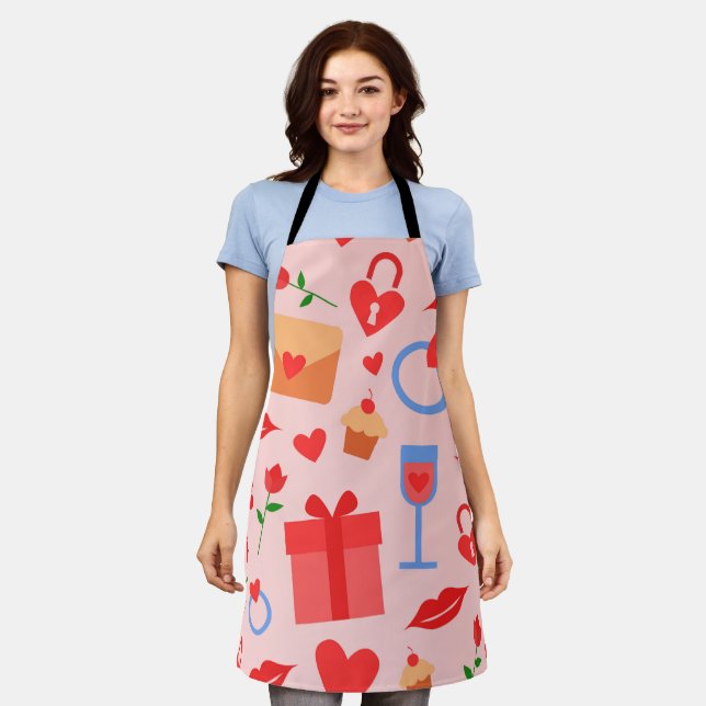 Valentines Day Background Apron (Worn)