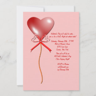 Valentine's Day Balloon Invitation