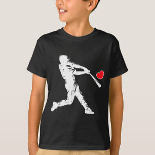 Valentines Day Baseball Batter Silhouette Heart Me T-Shirt