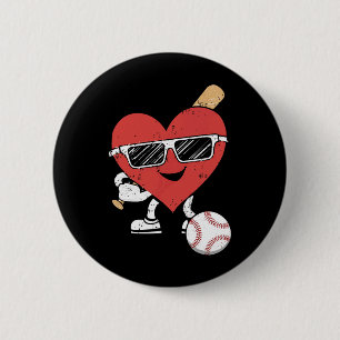 Valentines Day Baseball Cute Sports Men Boys Kids 6 Cm Round Badge
