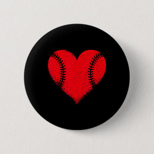 Valentines Day Baseball Heart Sport Boys Teens Gir 6 Cm Round Badge