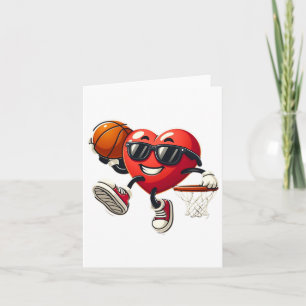 Valentines Day Basketball Dunking Sports Men Boys  Card