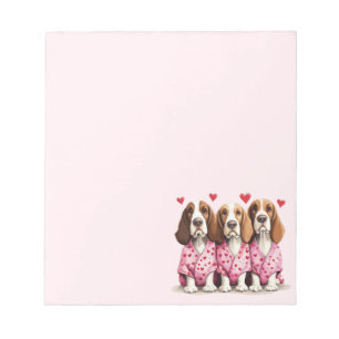 Valentines Day Basset Hound Dogs Notepad