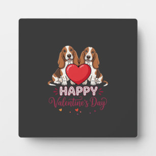Valentine's Day Basset Hound Floral Dog Plaque