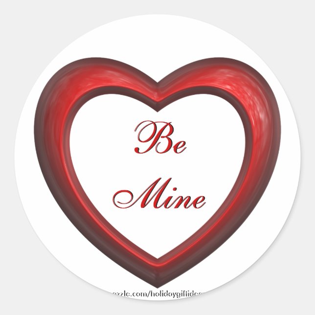 Valentine's Day "Be Mine" Heart - Stickers (Front)