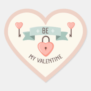 Valentines day - Be my valentine Heart Sticker