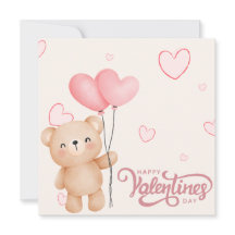 Valentine's Day Bear With Heart Balloon