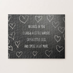 Valentine's Day because of you blackboard Jigsaw Puzzle