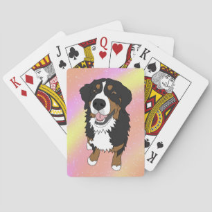 Valentines Day Bernese Mountain Dog Playing Cards