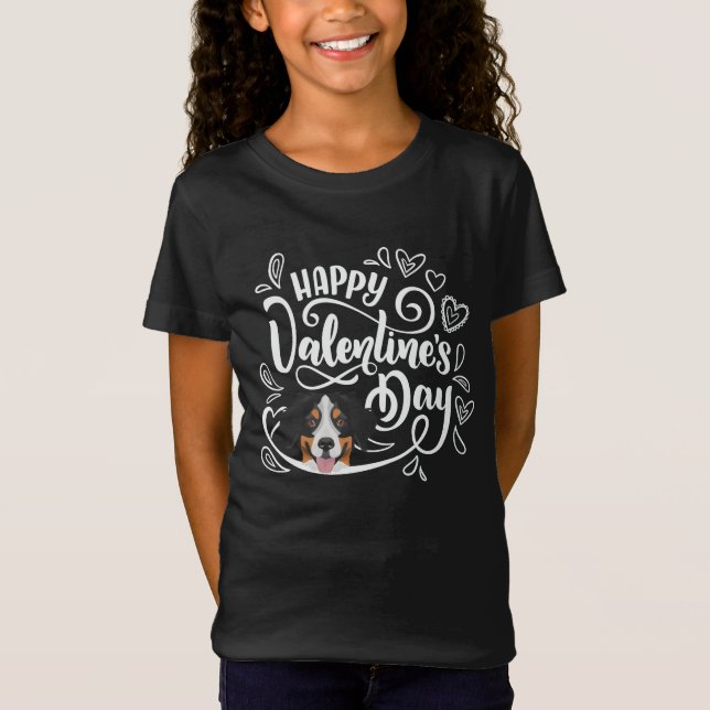 Valentine's Day Bernese Mountain Dog T-Shirt (Front)