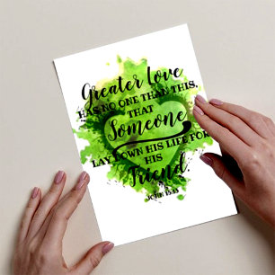 Valentines Day Bible Verse: John 15:13 Holiday Card