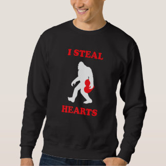 Valentines Day Big Foot I Steal Hearts Boys Men Lo Sweatshirt