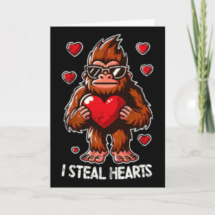 Valentine's Day Big Foot Sasquatch I Steal Hearts  Card