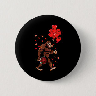 Valentines Day Bigfoot Balloons Sasquatch Men Boys 6 Cm Round Badge