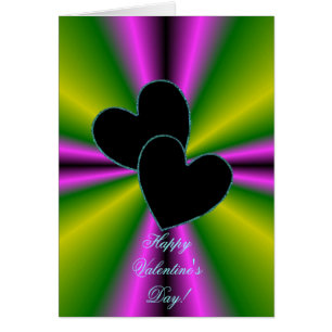 Valentine's Day  - Black Heart on Rainbow