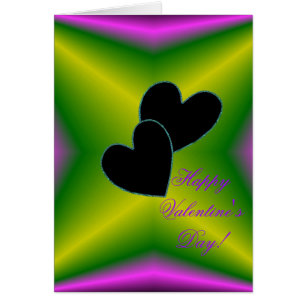 Valentine's Day  - Black Heart on Rainbow