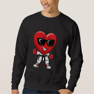 Valentine's Day Black Karate Taekwondo Judo Kung F Sweatshirt