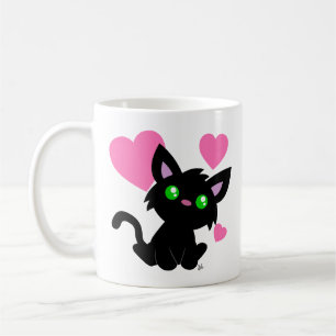 Valentine's Day Black Kitty Mug
