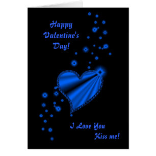 Valentine's Day - Blue Rainbow heart on black