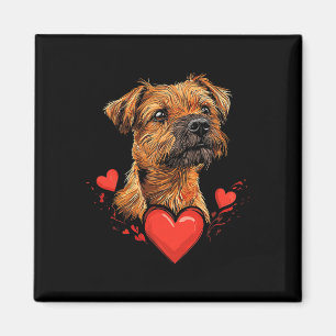Valentine's Day Border Terrier Magnet