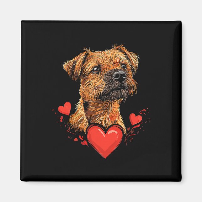 Valentine's Day Border Terrier  Magnet (Front)