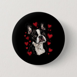 Valentine's Day Boston Terrier 6 Cm Round Badge
