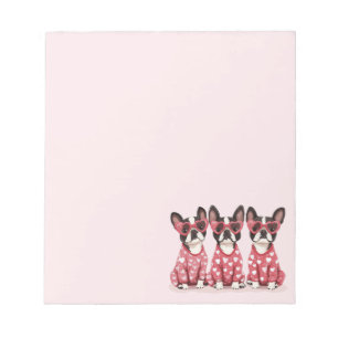 Valentines Day Boston Terrier Dogs Notepad
