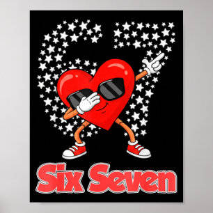 Valentines day boys kids girls hearts dabbing six poster