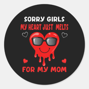 Valentines Day Boys Kids Son My Heart Just Melts F Classic Round Sticker