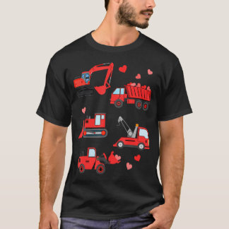 Valentines Day Boys Kids Toddler Construction Truc T-Shirt