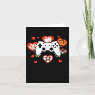 Valentines Day Boys Men Hearts Gaming Basketball B Card