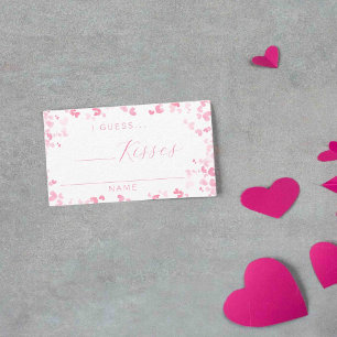 Valentine's Day Bridal Shower How Many Kisses Game Enclosure Card