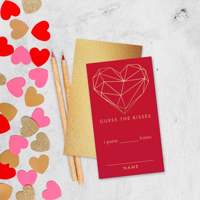 Valentine's Day Bridal Shower How Many Kisses Game Enclosure Card (Creator Uploaded)