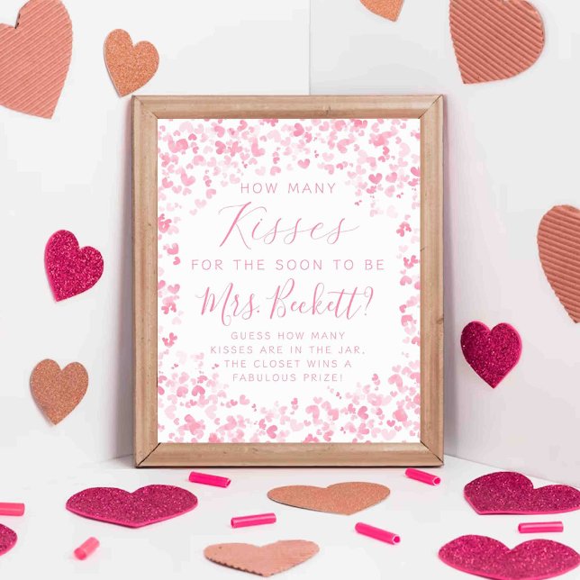 Valentine's Day Bridal Shower How Many Kisses Game Poster (Creator Uploaded)