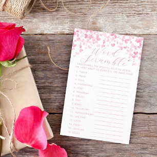 Valentine's Day Bridal Shower Word Scramble Game