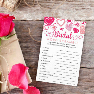 Valentine's Day Bridal Shower Word Scramble Game